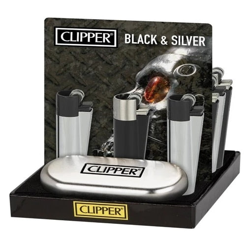 Clipper Metal Lighter - Black/Silver