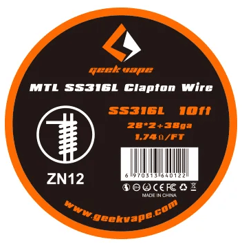 GeekVape Wire Clapton SS316L 28G*2/38G - MTL-ZN12