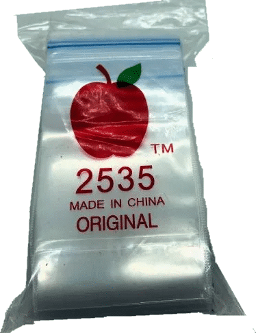 Apple Ziplock Bags 2535 - 63mm x 89mm