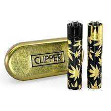 Clipper Metal Lighter - Gold Leaf